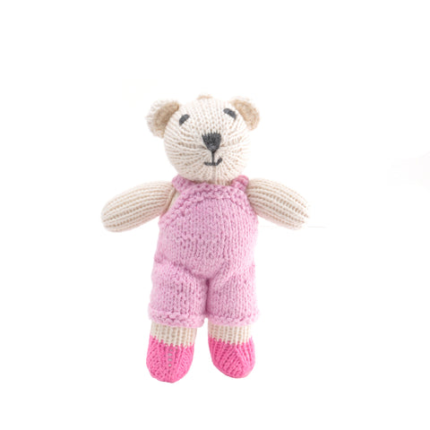 Polar Bear in Pink Dungarees Soft Toy