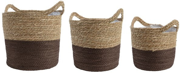 Two Toned Baskets with Handles 3 sizes