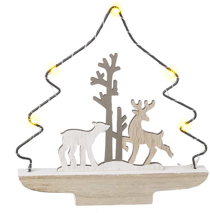 LED Tree with Reindeer Family no