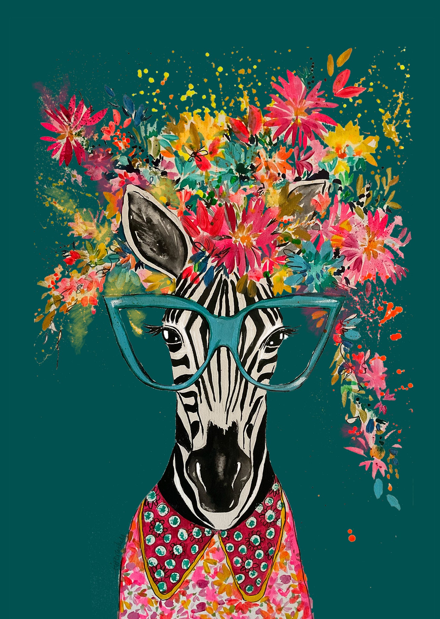 Zebra in Specs Print