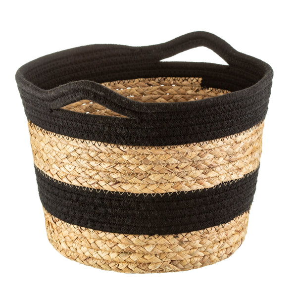 Black Rope and Seagrass Basket