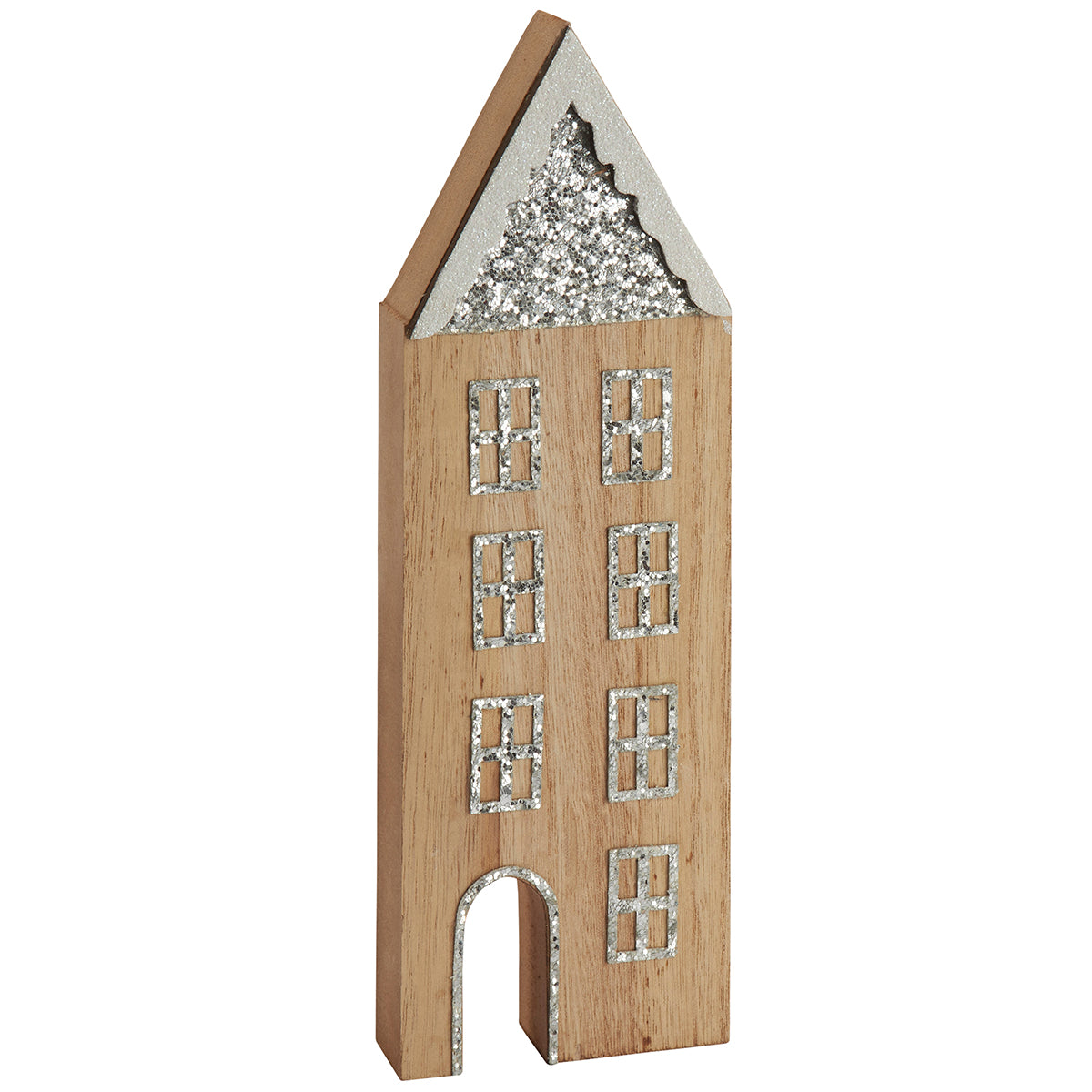 Tall Wooden House Decoration
