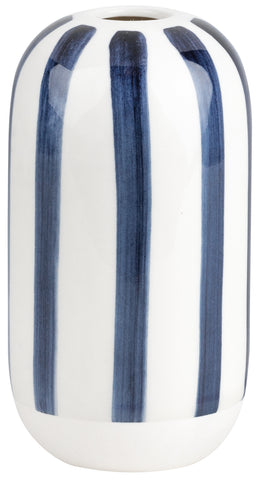 Ink Blue Striped Vase