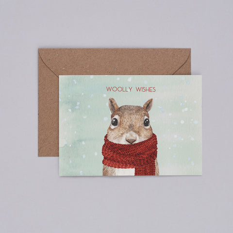 Woolly Squirrel Christmas  Card