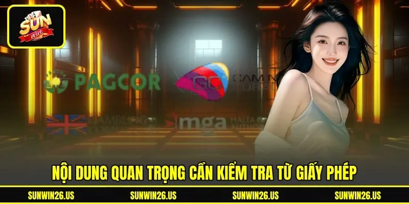 Nội dung quan trọng cần kiểm tra từ giấy phép Nội dung quan trọng cần kiểm tra từ giấy phép